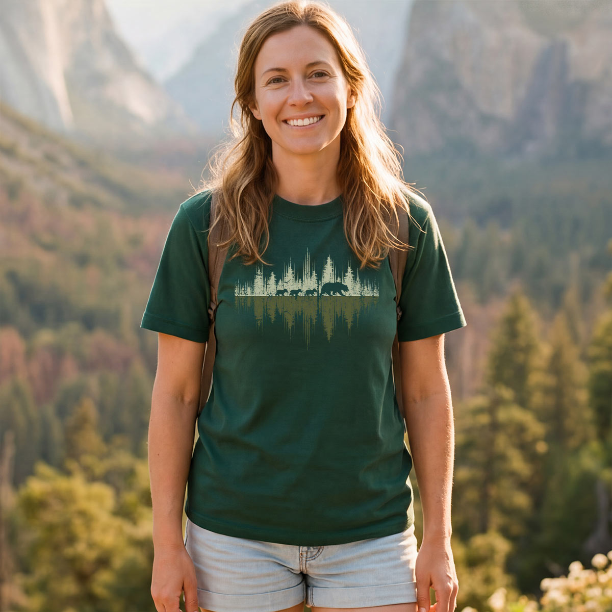 Trees Reflection Wildlife Nature Mama Bear T-Shirt