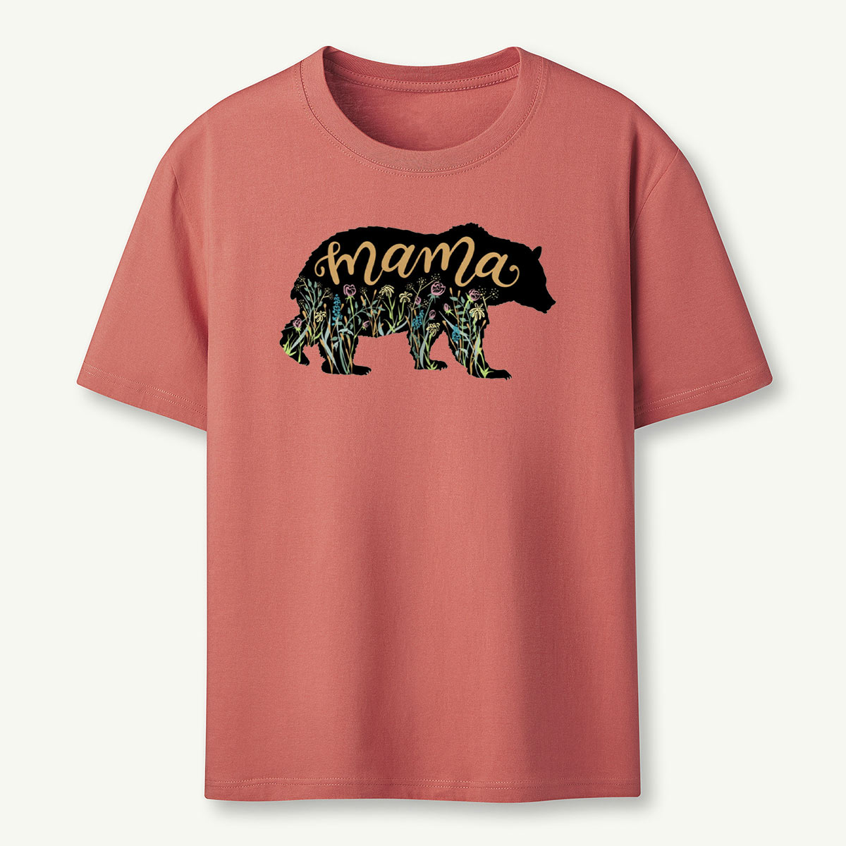 Mama Bear with Wildflowers T-Shirt