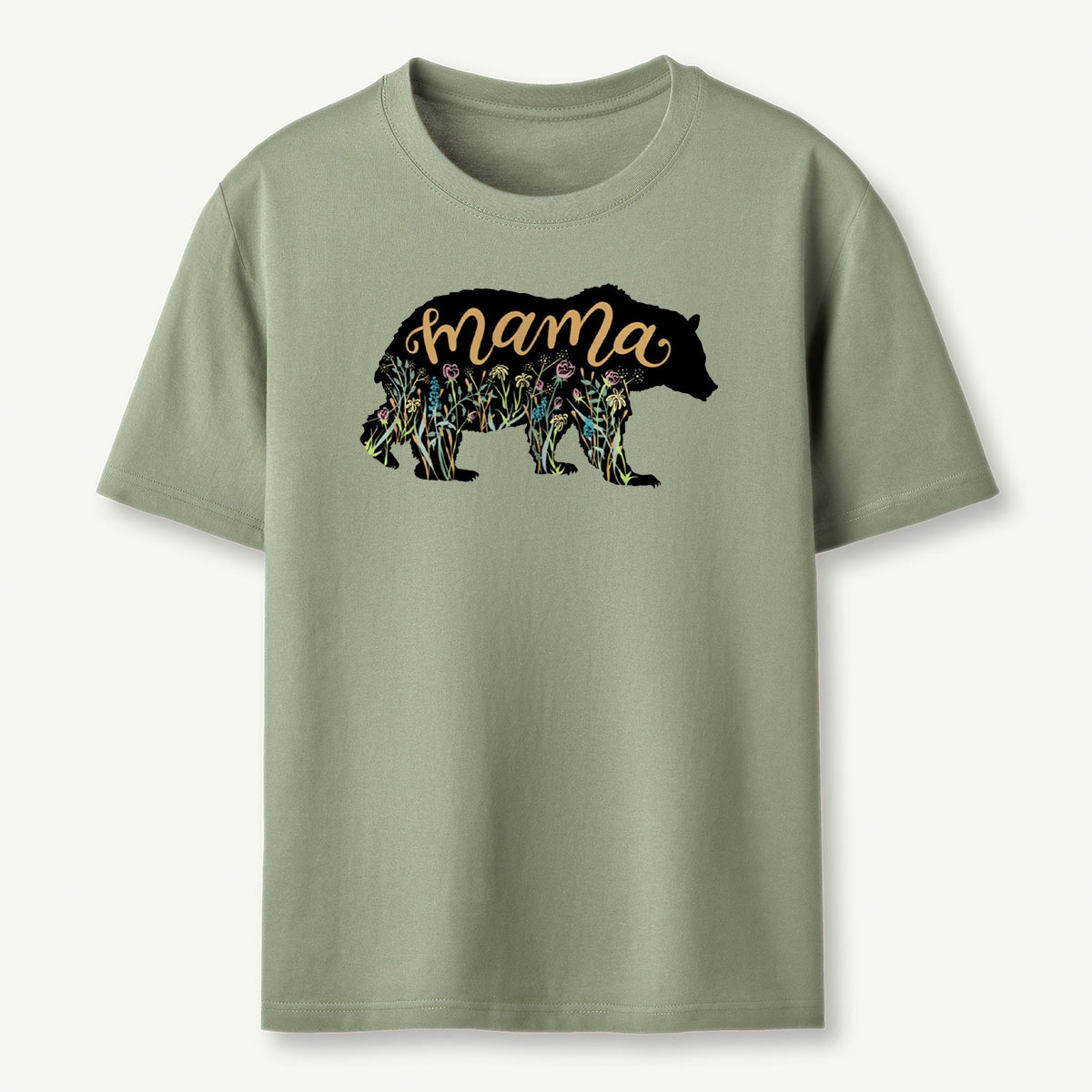 Mama Bear with Wildflowers T-Shirt