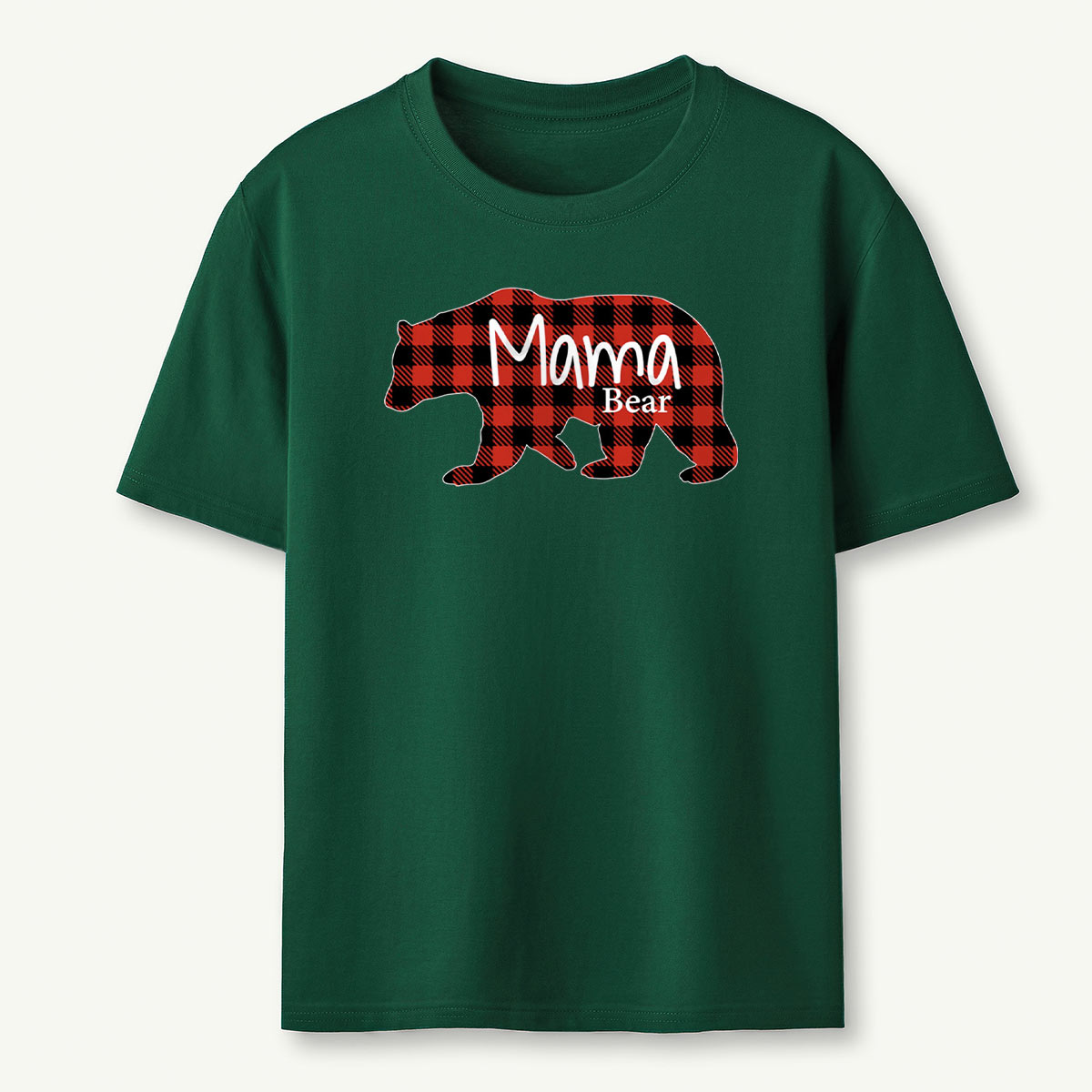 Mommy Bear Buffalo Red Plaid T-Shirt