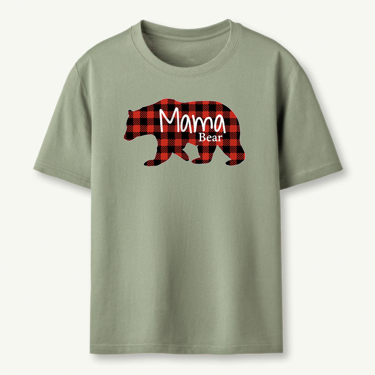 Mommy Bear Buffalo Red Plaid T-Shirt