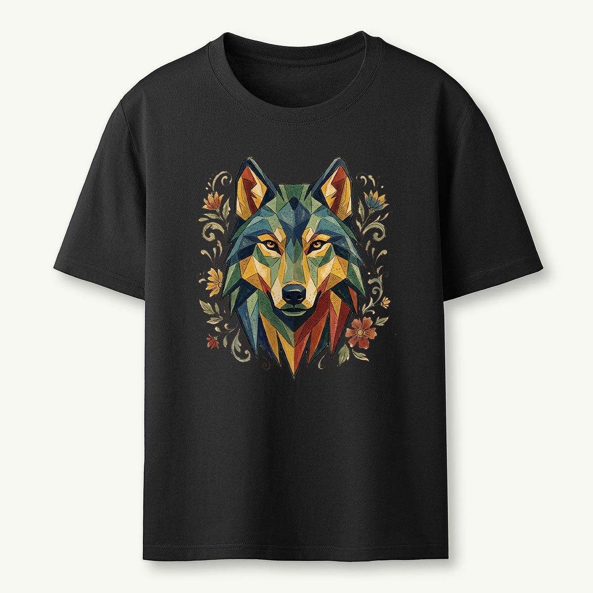 Abstract Geometric Wolf T-Shirt