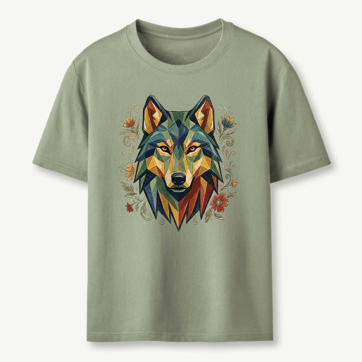 Abstract Geometric Wolf T-Shirt