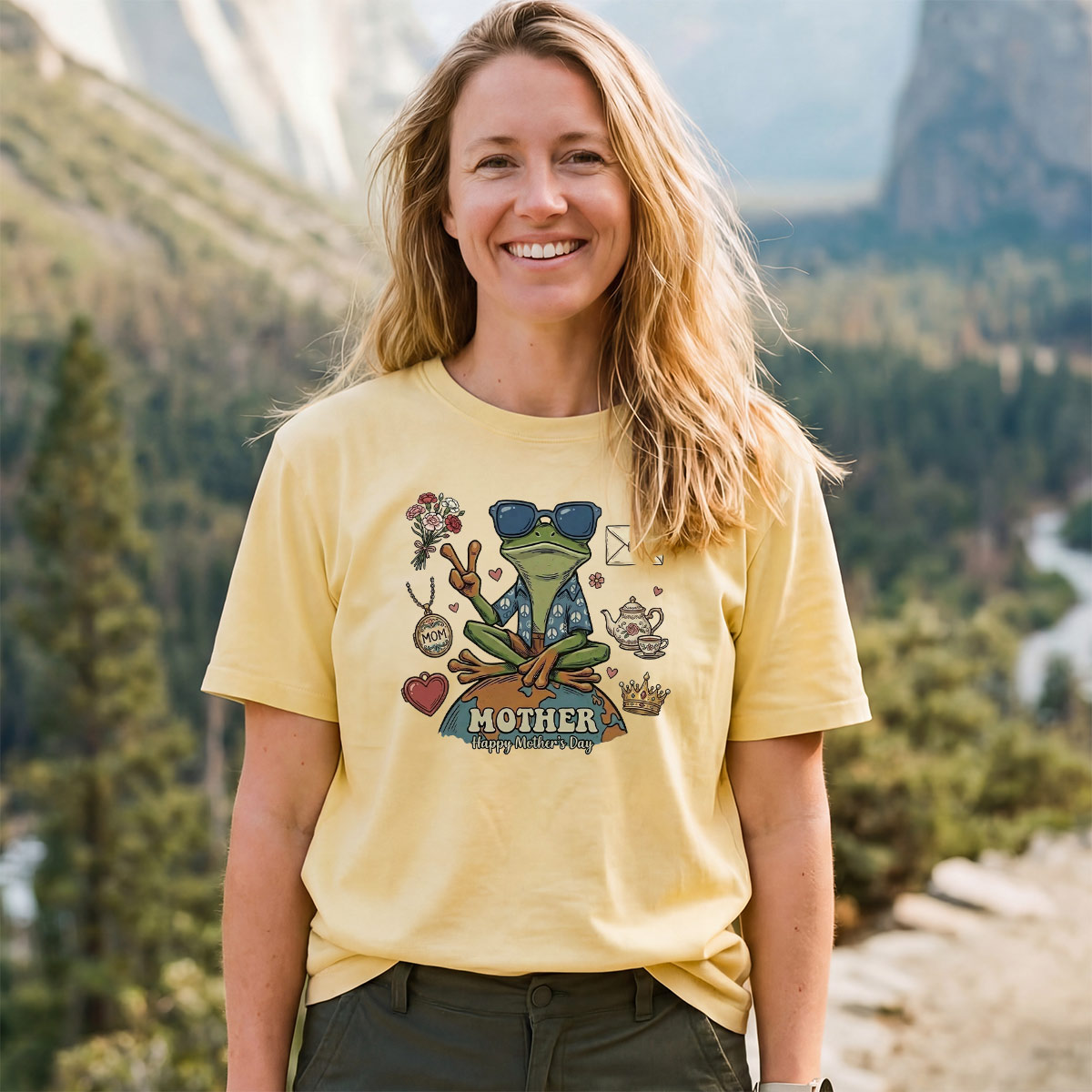 Peace Love Mom Frog T-Shirt