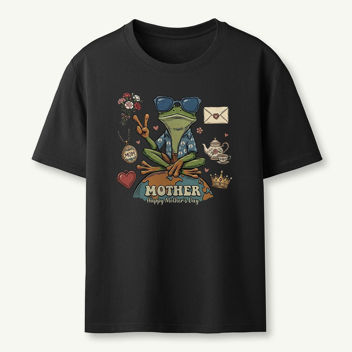 Peace Love Mom Frog T-Shirt