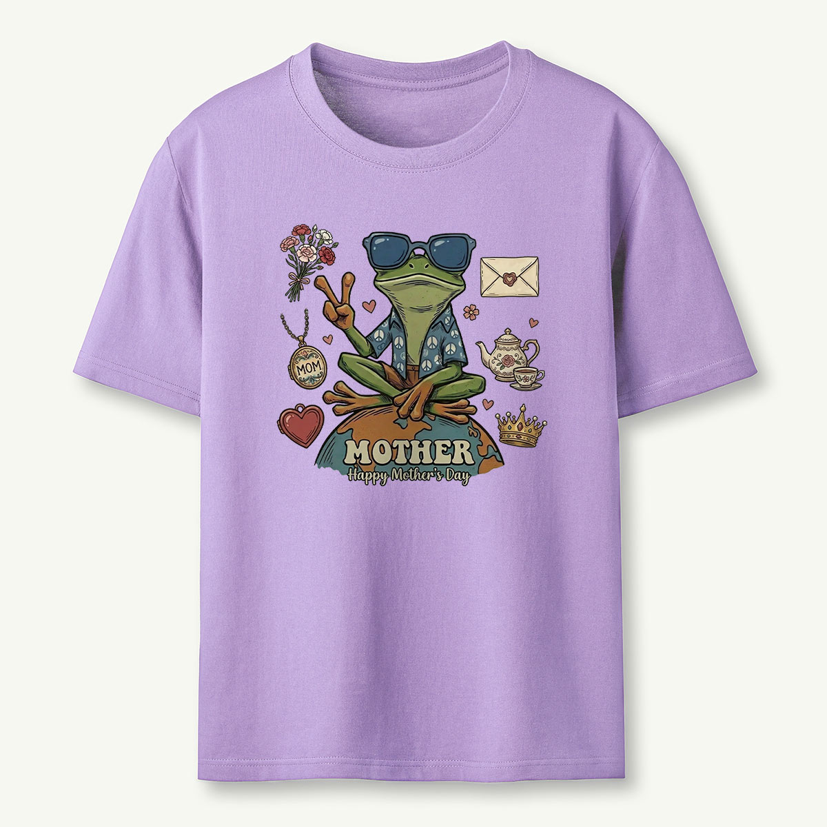 Peace Love Mom Frog T-Shirt