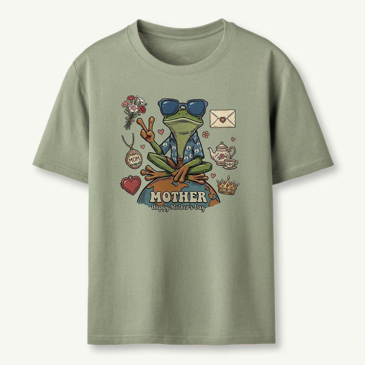 Peace Love Mom Frog T-Shirt