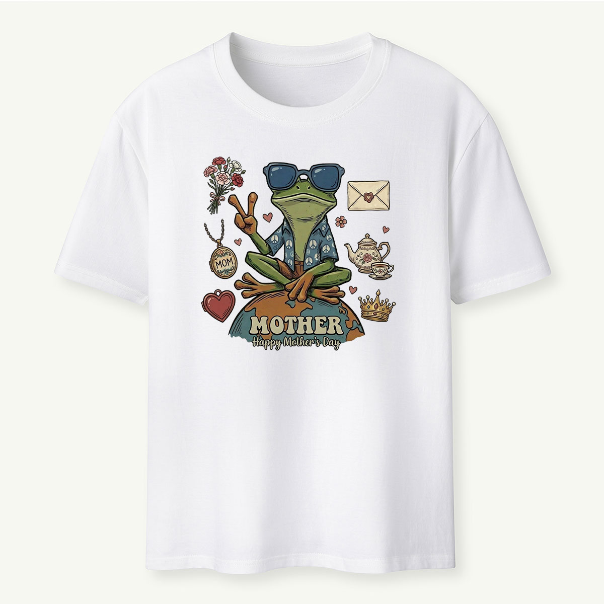 Peace Love Mom Frog T-Shirt
