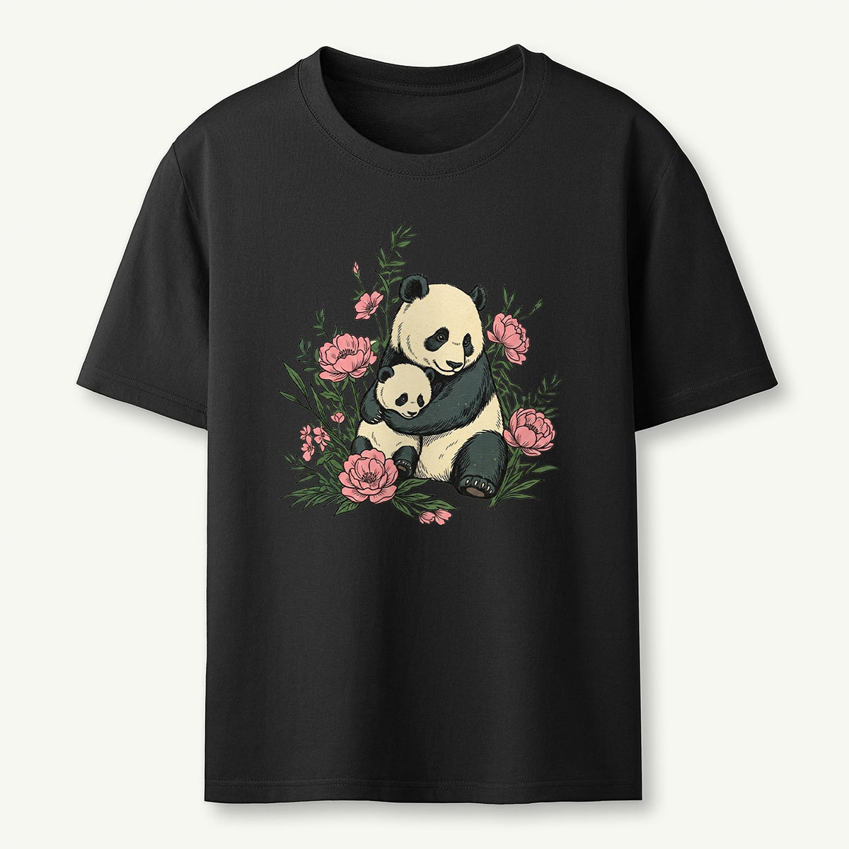 Panda Mama Flower T-Shirt