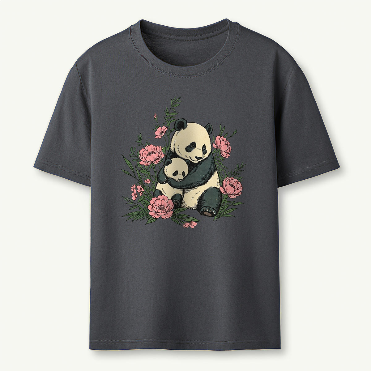 Panda Mama Flower T-Shirt