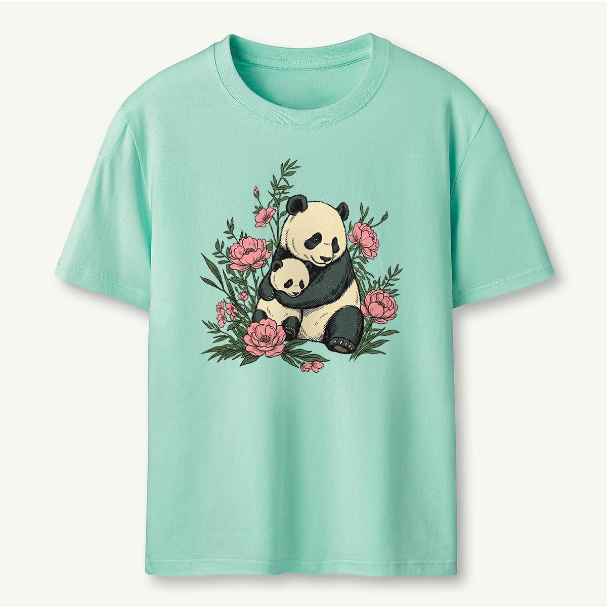Panda Mama Flower T-Shirt