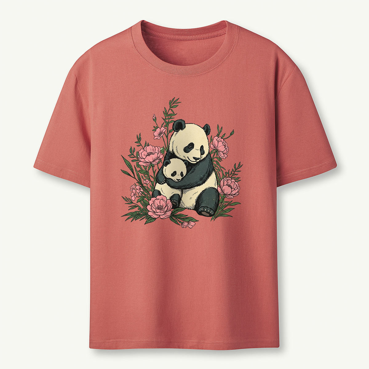 Panda Mama Flower T-Shirt