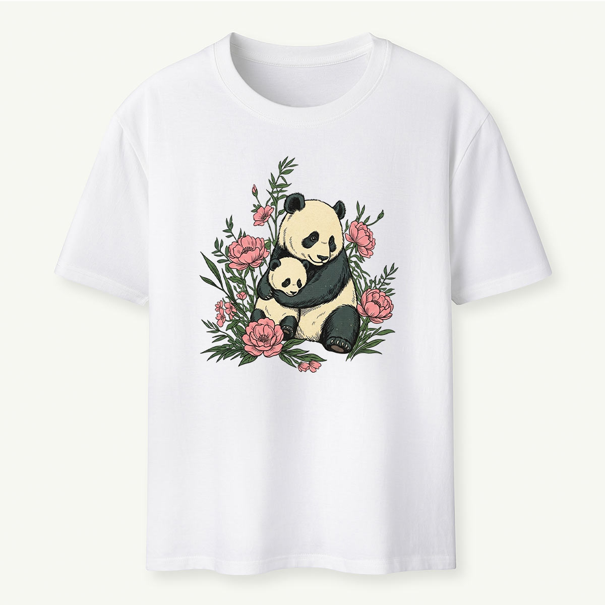 Panda Mama Flower T-Shirt