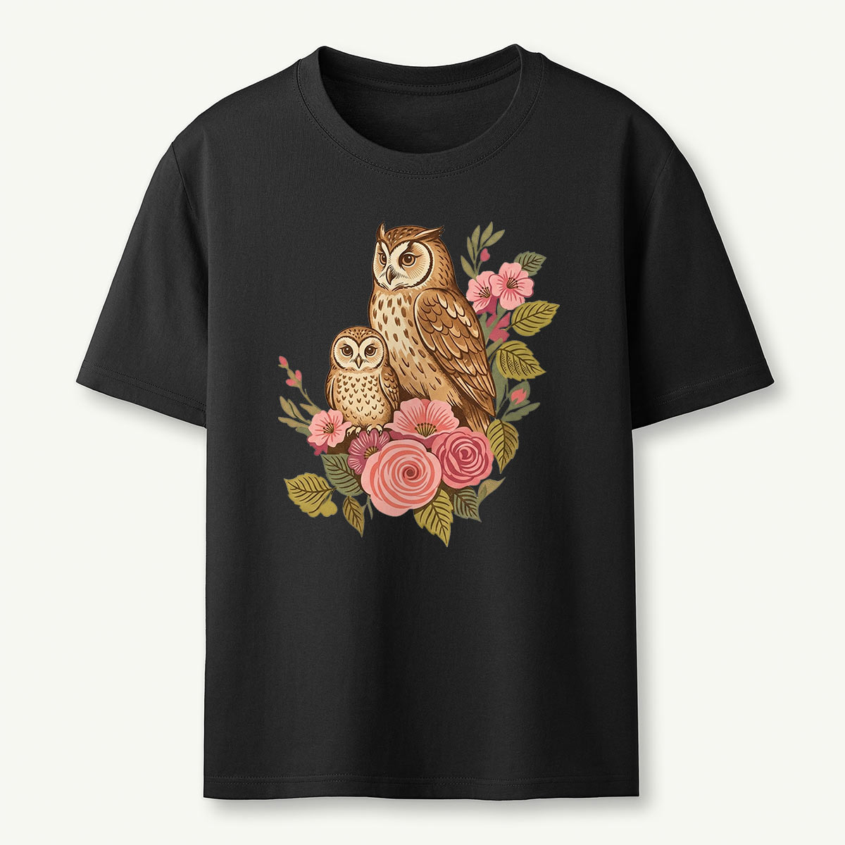 Owls Mama Flower T-Shirt