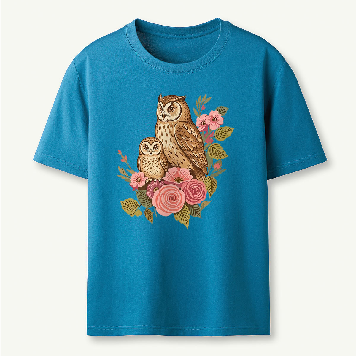 Owls Mama Flower T-Shirt