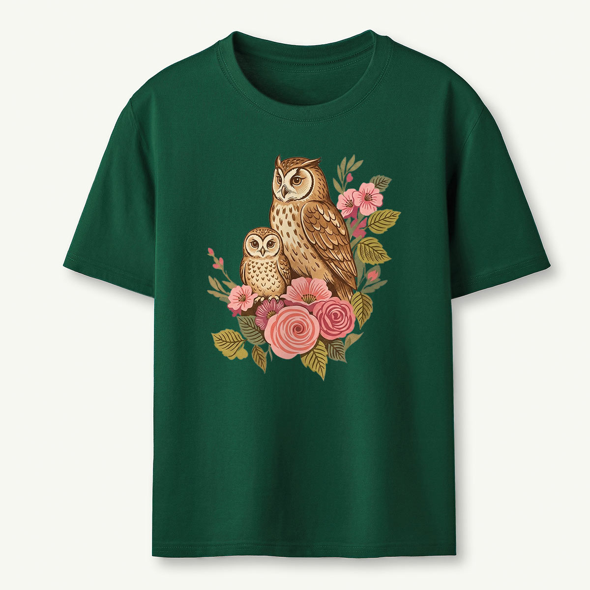 Owls Mama Flower T-Shirt