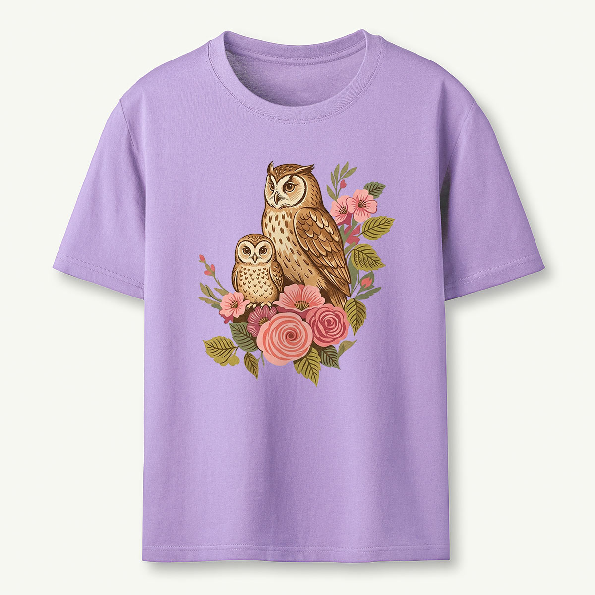 Owls Mama Flower T-Shirt