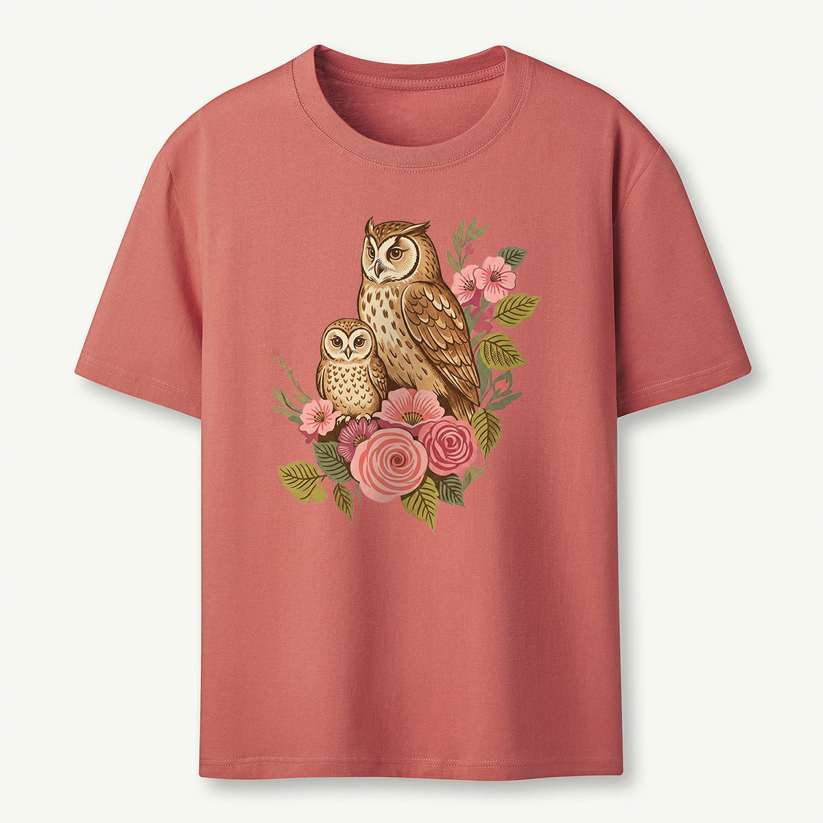 Owls Mama Flower T-Shirt