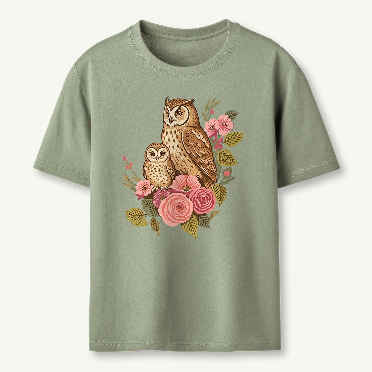 Owls Mama Flower T-Shirt