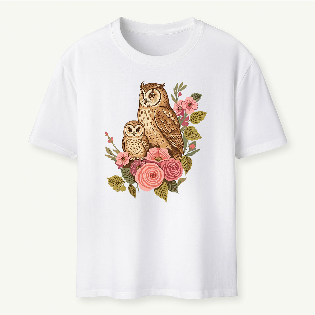 Owls Mama Flower T-Shirt