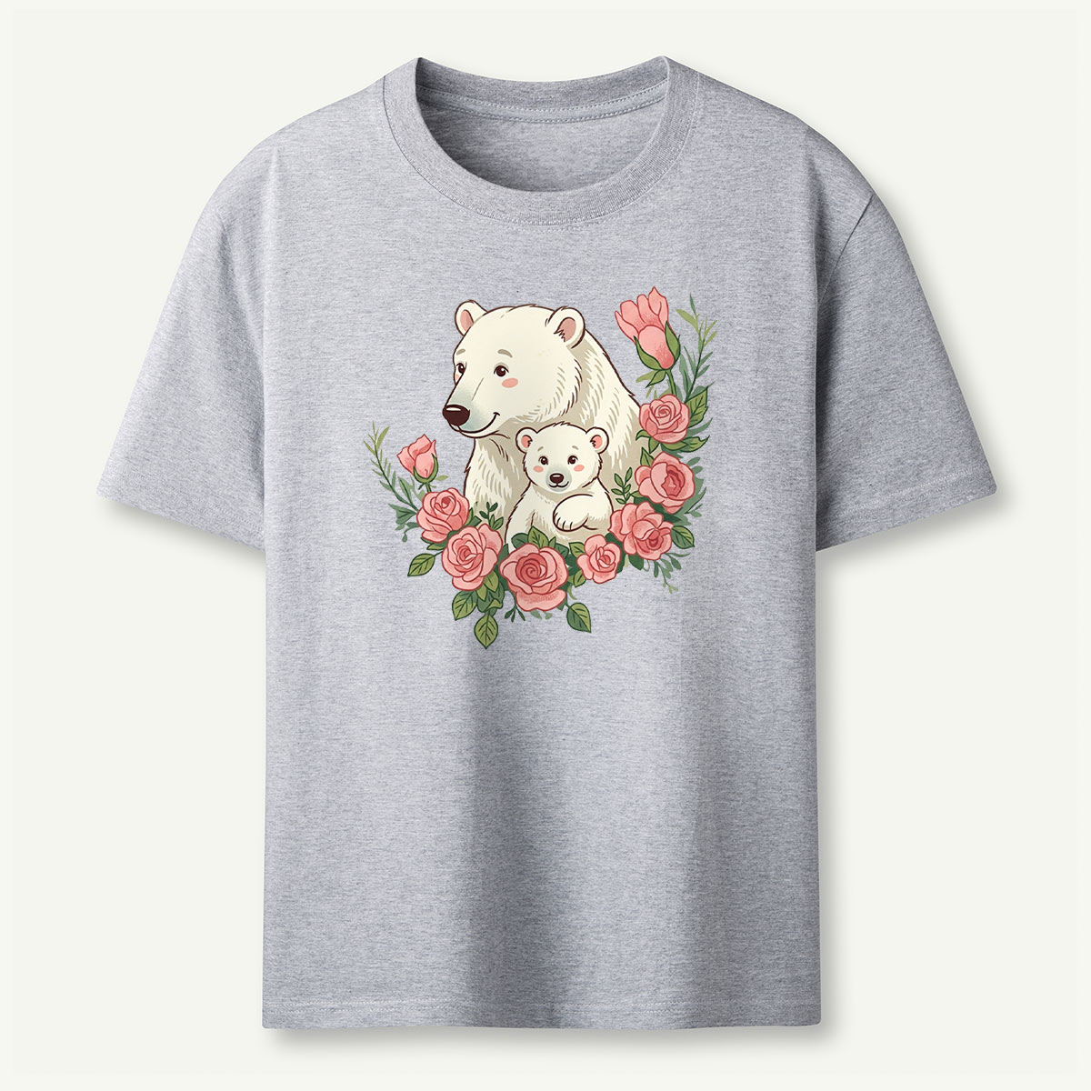 Polar Bears Mama Flower T-Shirt