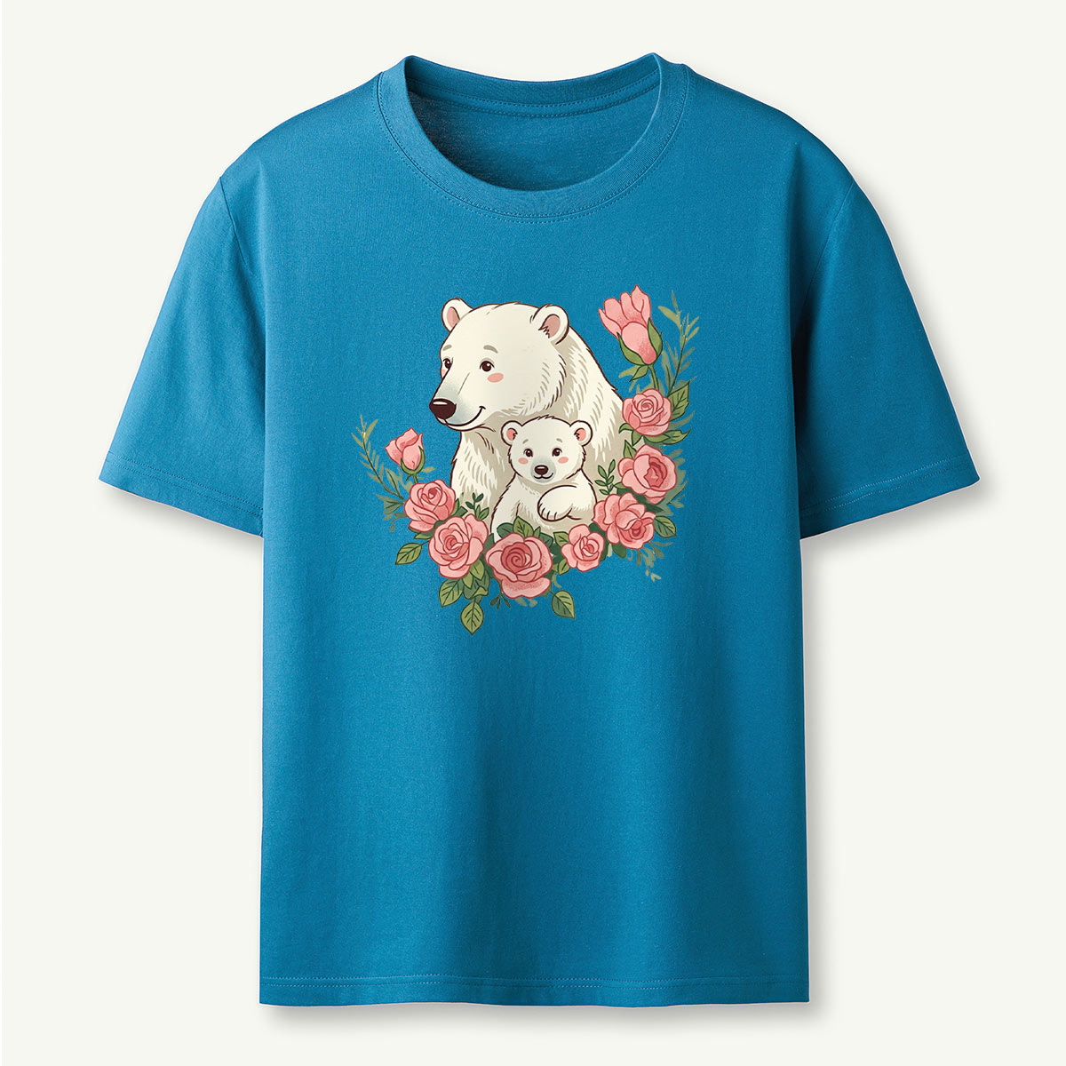 Polar Bears Mama Flower T-Shirt