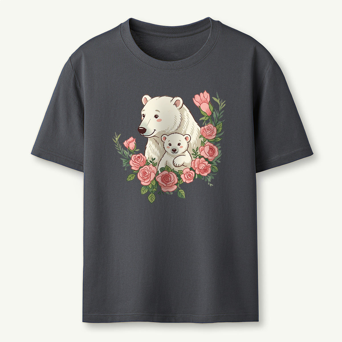Polar Bears Mama Flower T-Shirt
