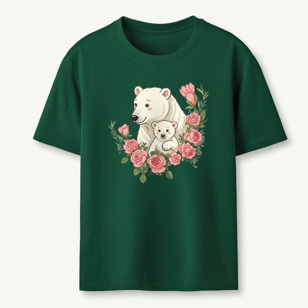 Polar Bears Mama Flower T-Shirt