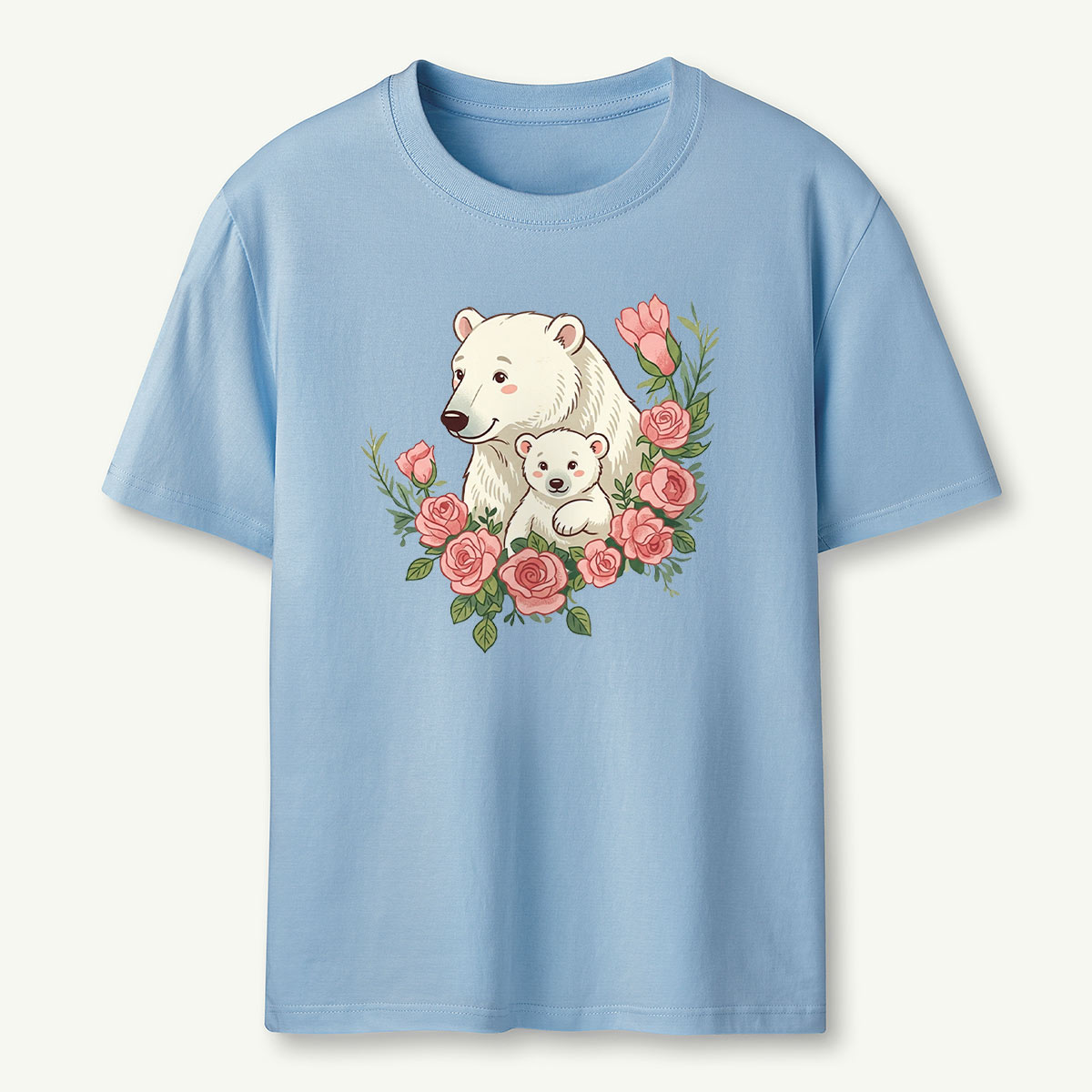 Polar Bears Mama Flower T-Shirt