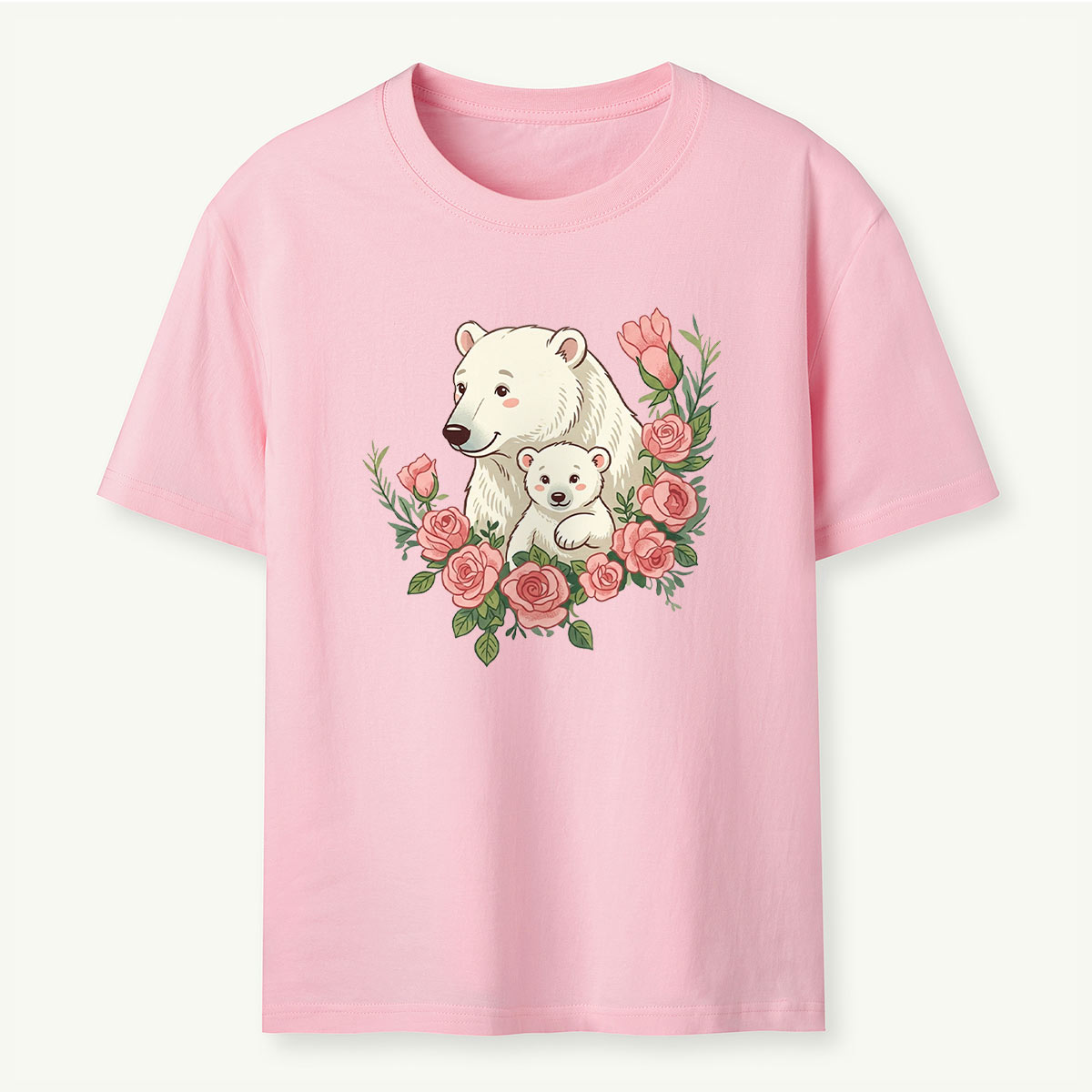 Polar Bears Mama Flower T-Shirt