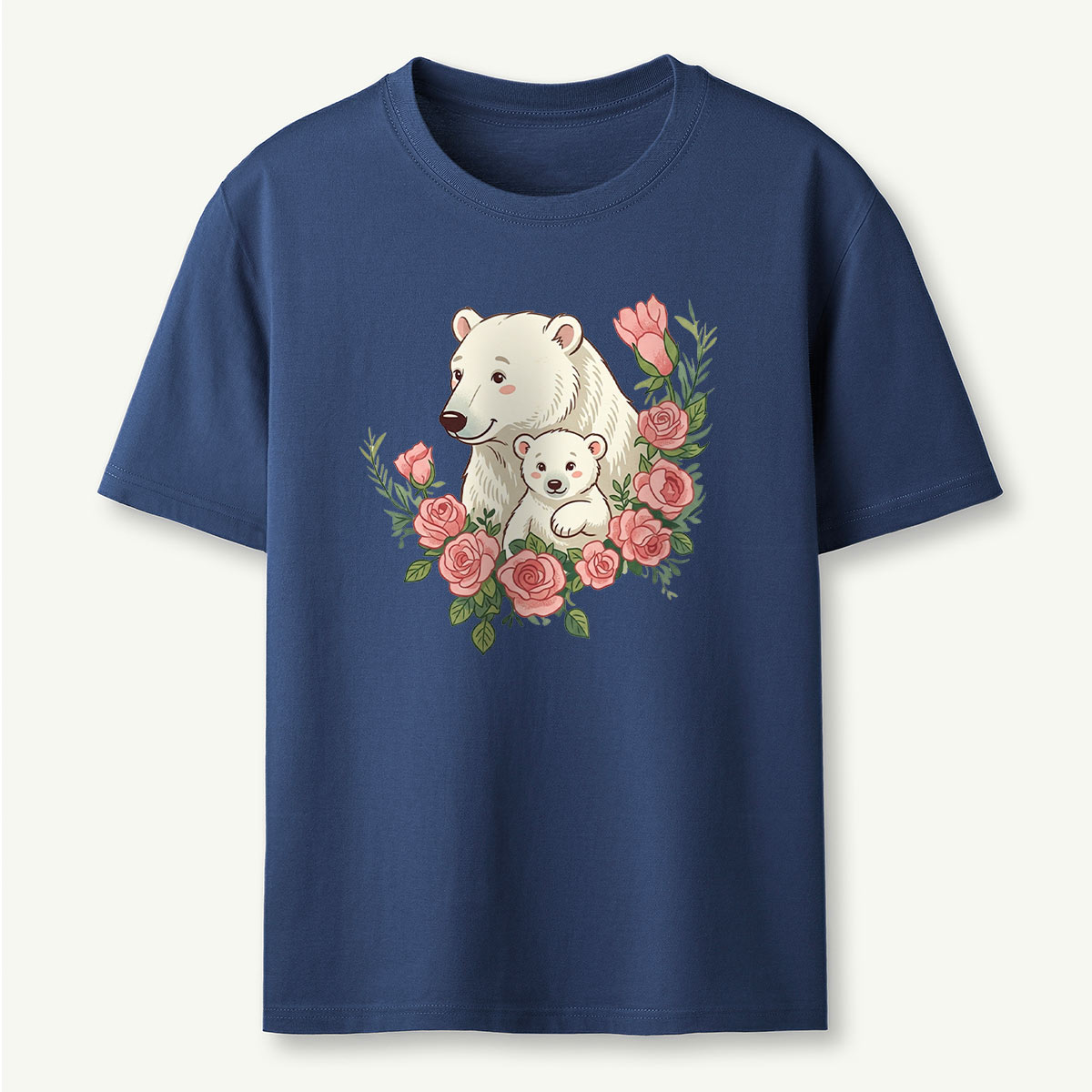 Polar Bears Mama Flower T-Shirt