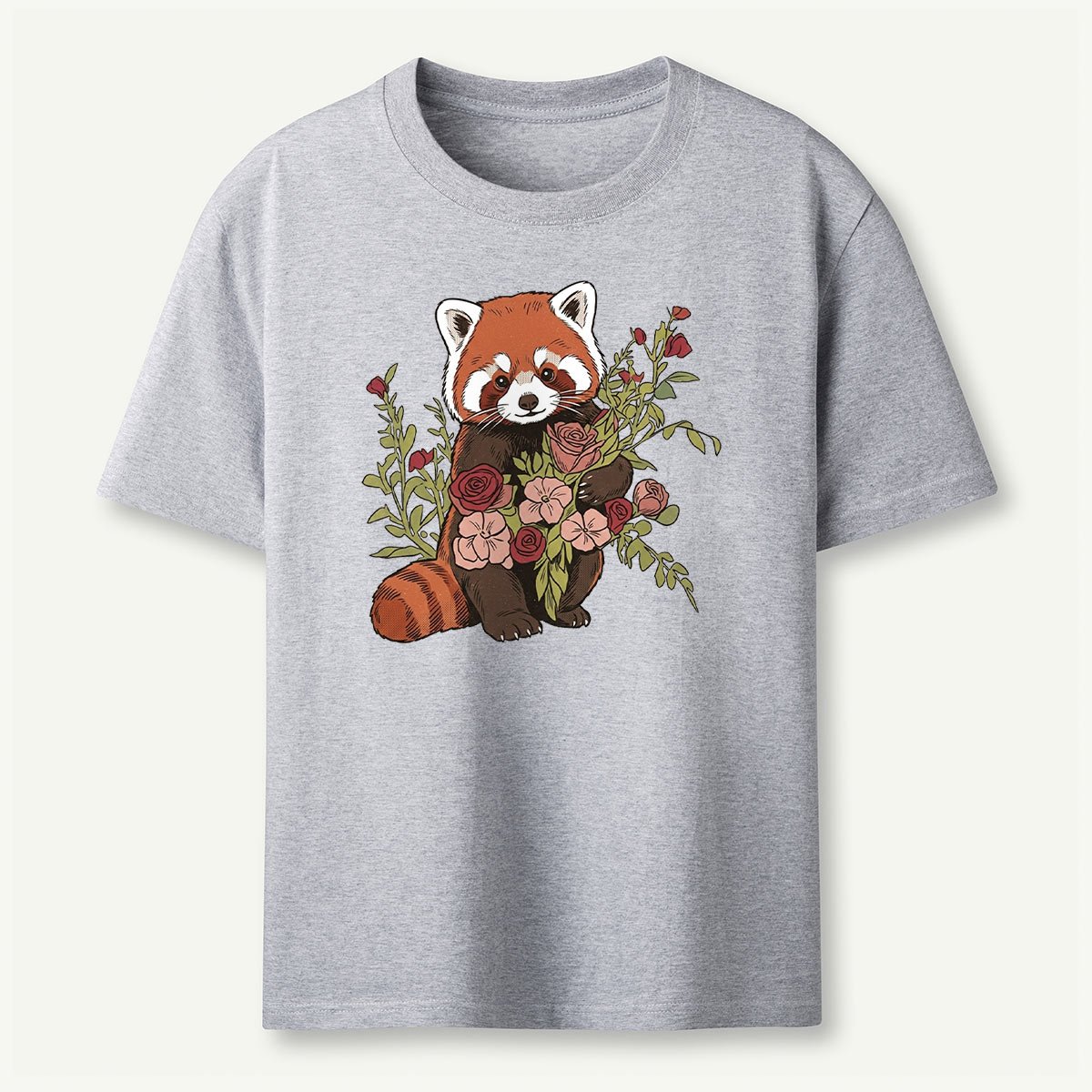 Red Panda With Flowers T-Shirt