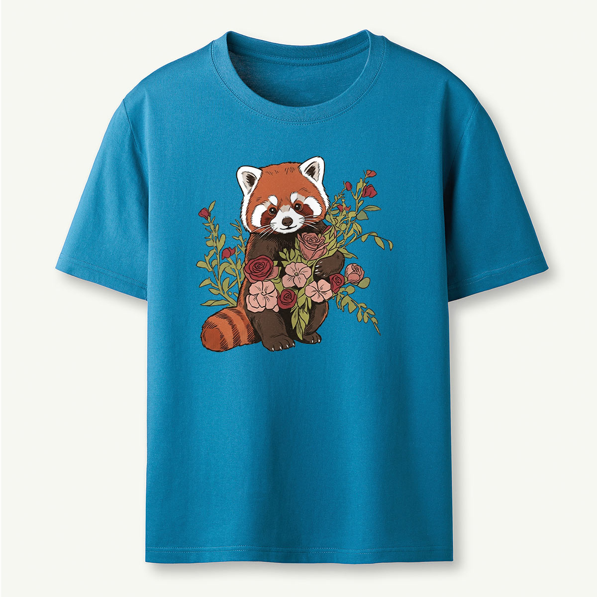 Red Panda With Flowers T-Shirt