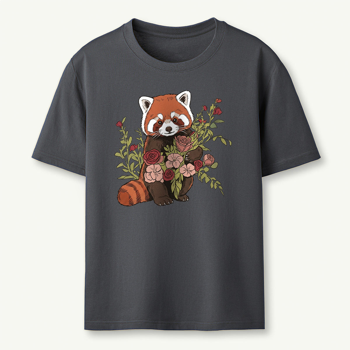 Red Panda With Flowers T-Shirt