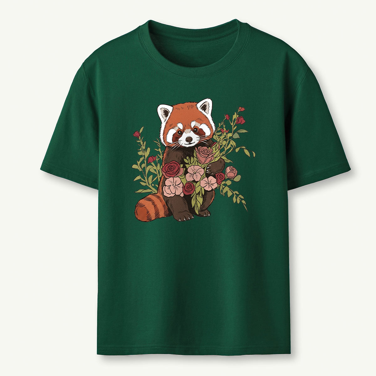 Red Panda With Flowers T-Shirt