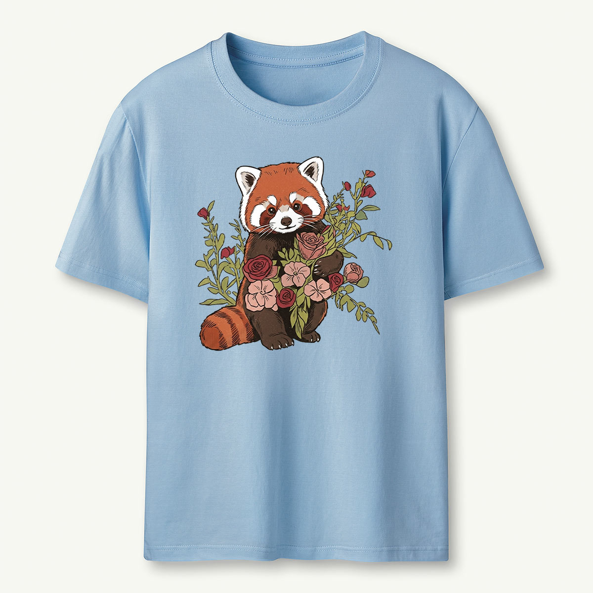 Red Panda With Flowers T-Shirt