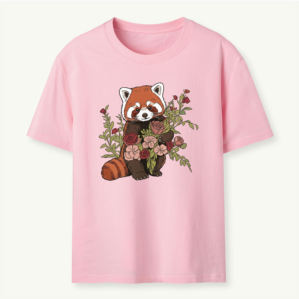 Red Panda With Flowers T-Shirt