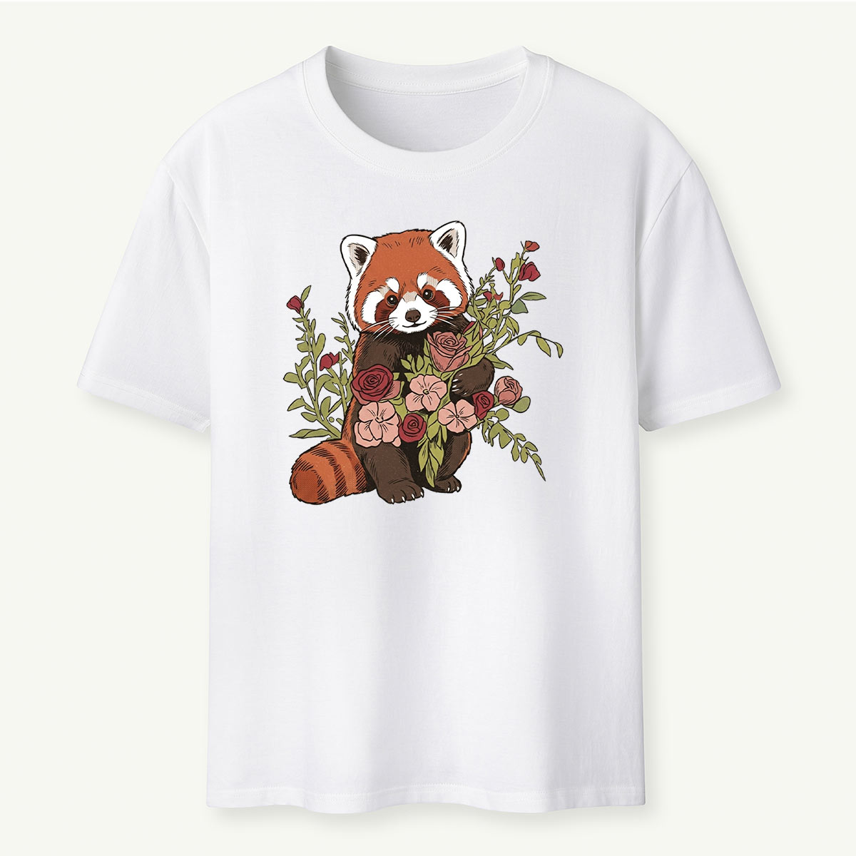 Red Panda With Flowers T-Shirt