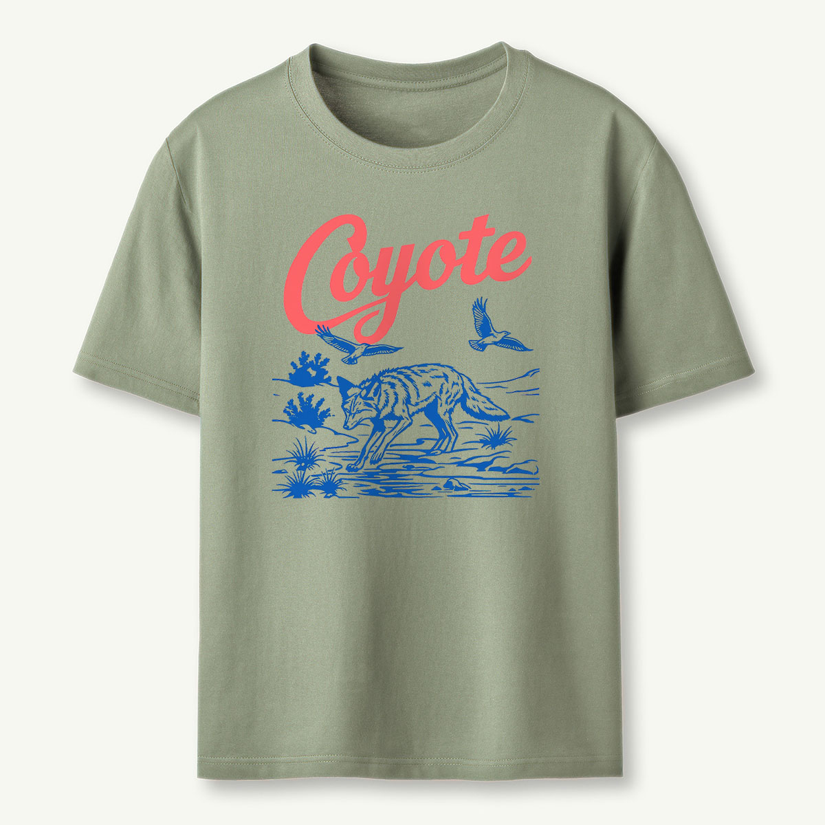 Retro Desert Wildlife Coyote T-Shirt