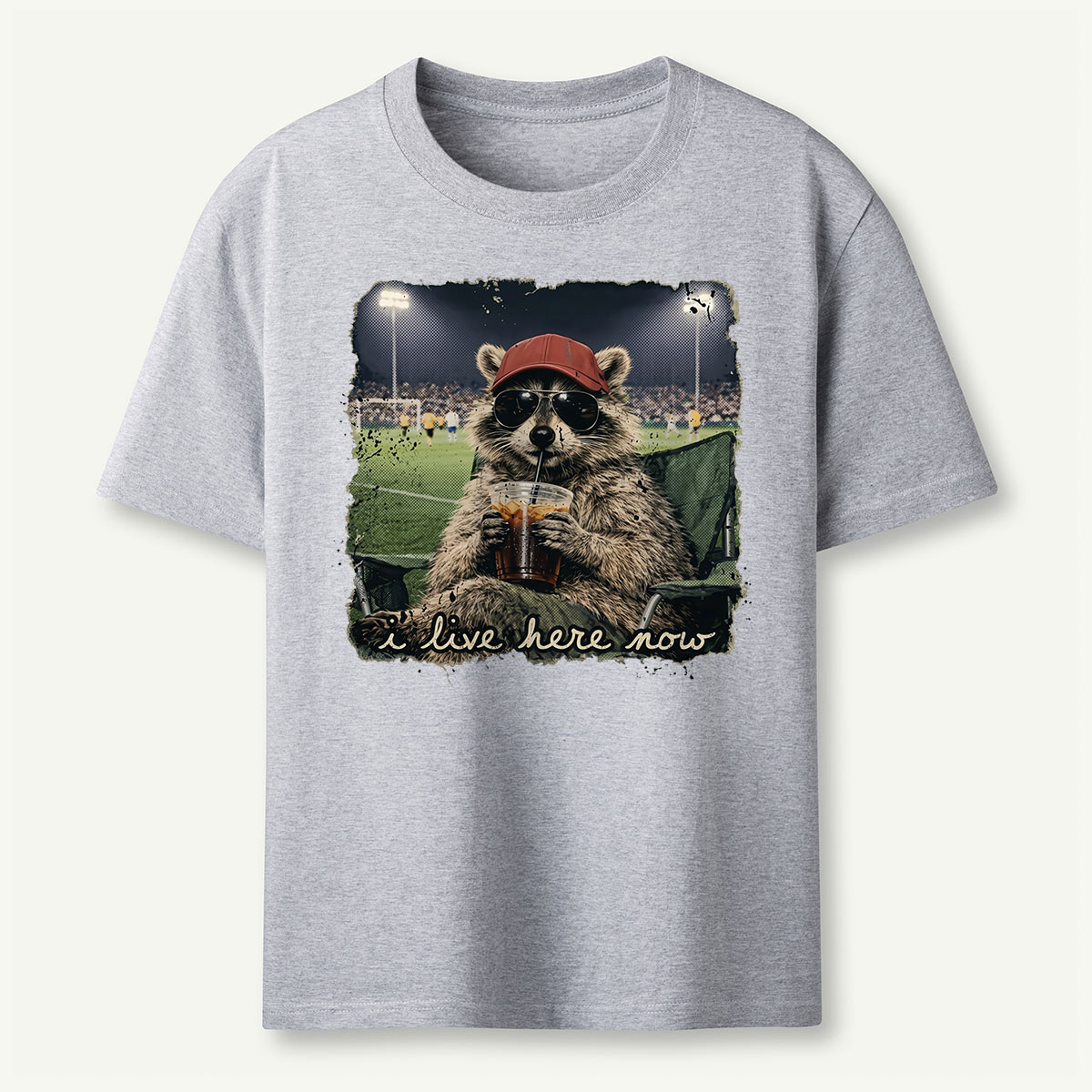 Racoon Funny Ballfield Soccer Game Day T‑Shirt