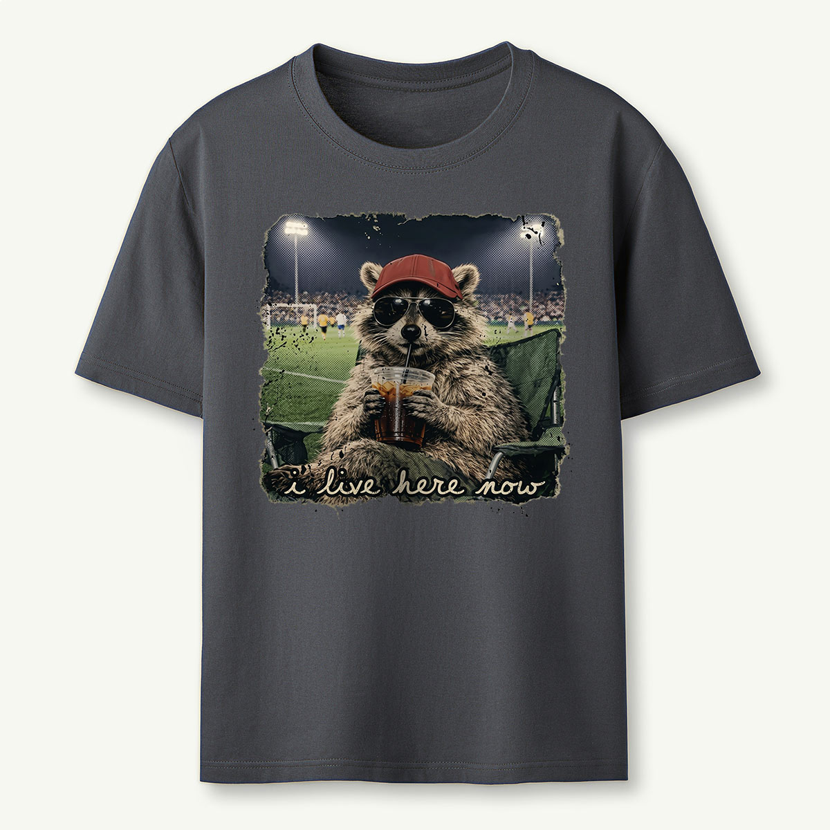 Racoon Funny Ballfield Soccer Game Day T‑Shirt