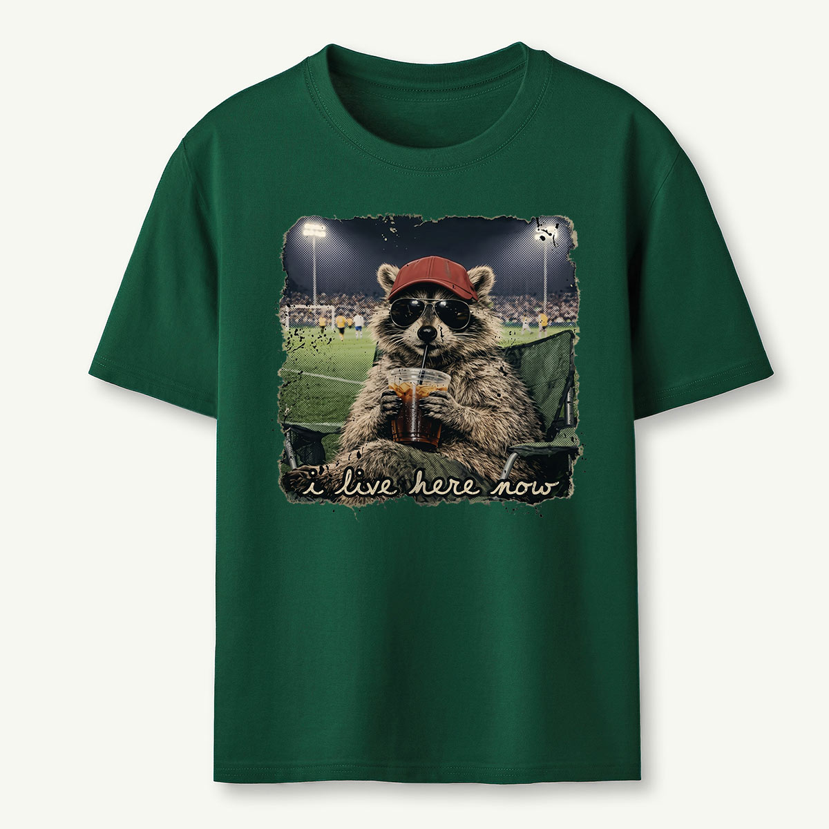 Racoon Funny Ballfield Soccer Game Day T‑Shirt