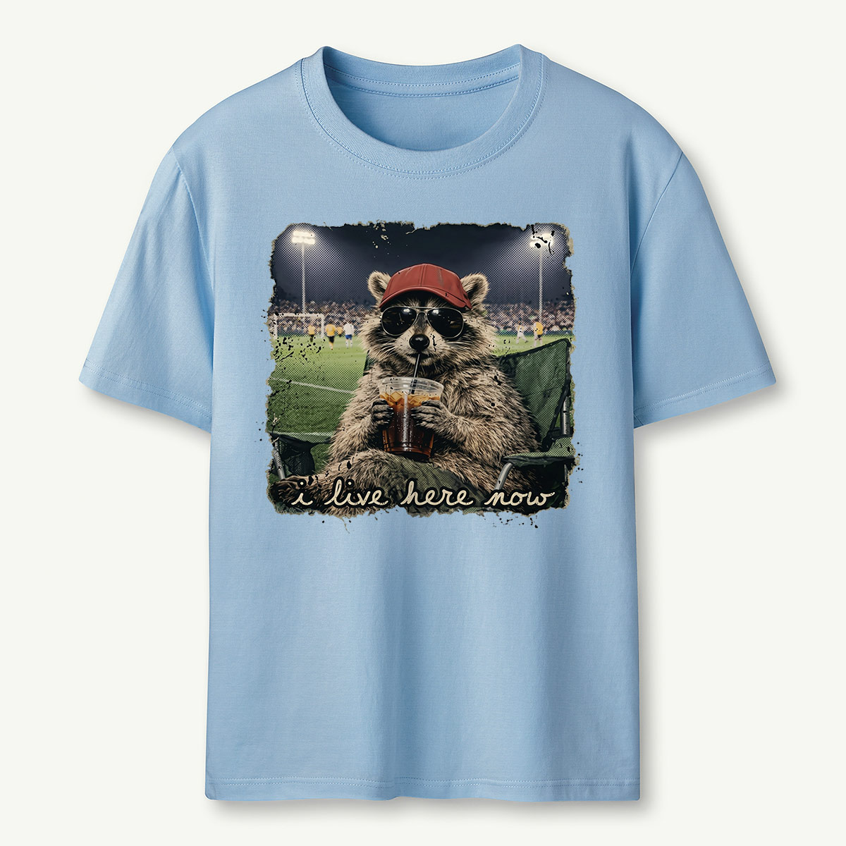 Racoon Funny Ballfield Soccer Game Day T‑Shirt