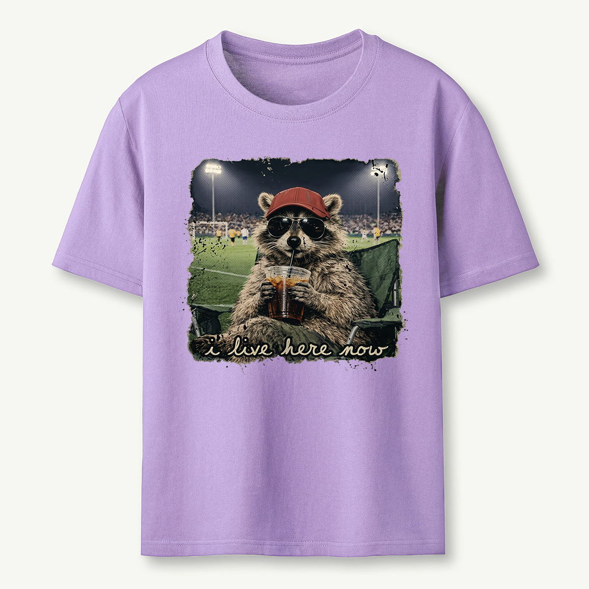 Racoon Funny Ballfield Soccer Game Day T‑Shirt