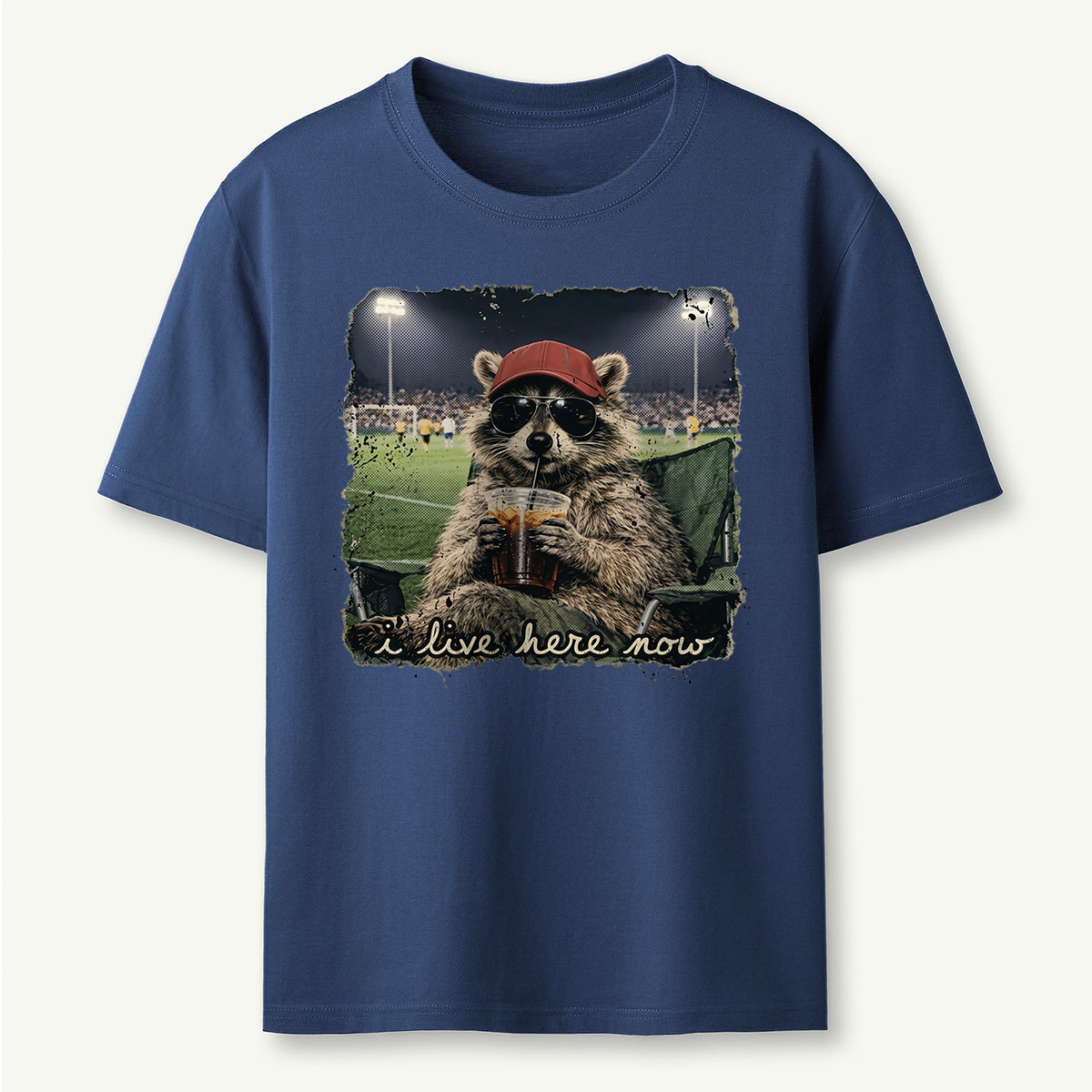 Racoon Funny Ballfield Soccer Game Day T‑Shirt