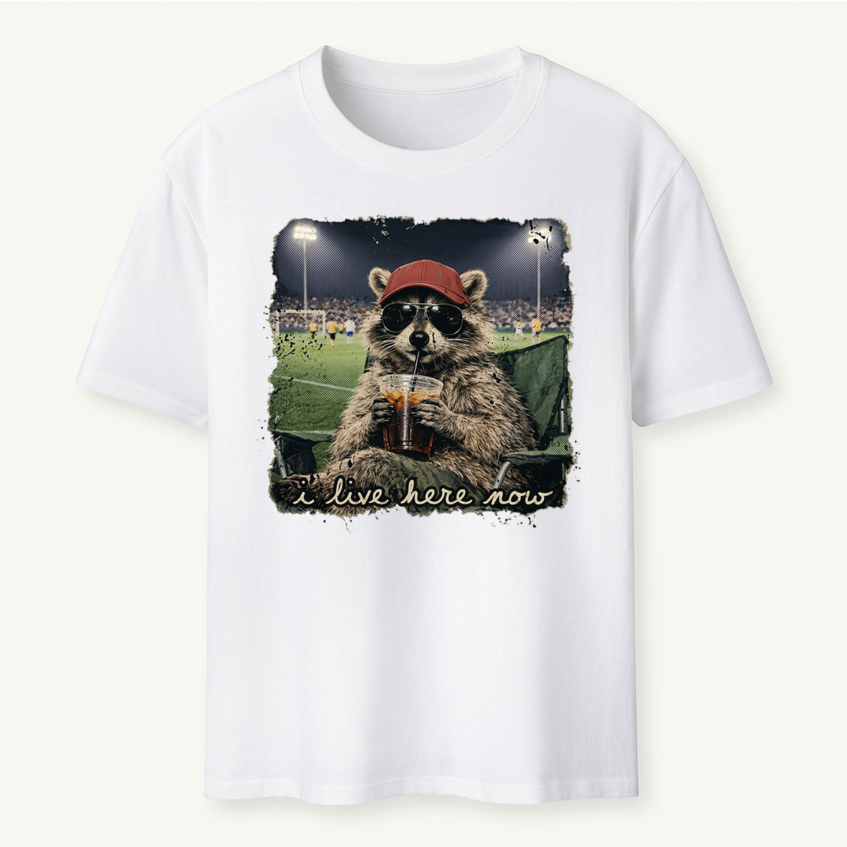Racoon Funny Ballfield Soccer Game Day T‑Shirt