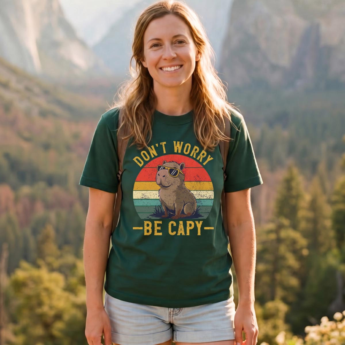Don't Worry Be Capy Capybara T‑Shirt