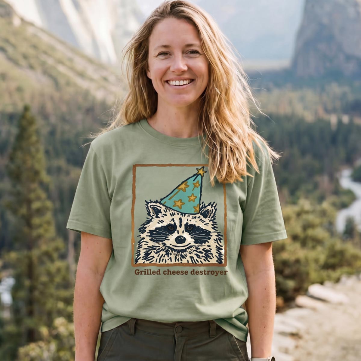 Funny Grilled Cheese Destroyer Raccoon T-Shirt