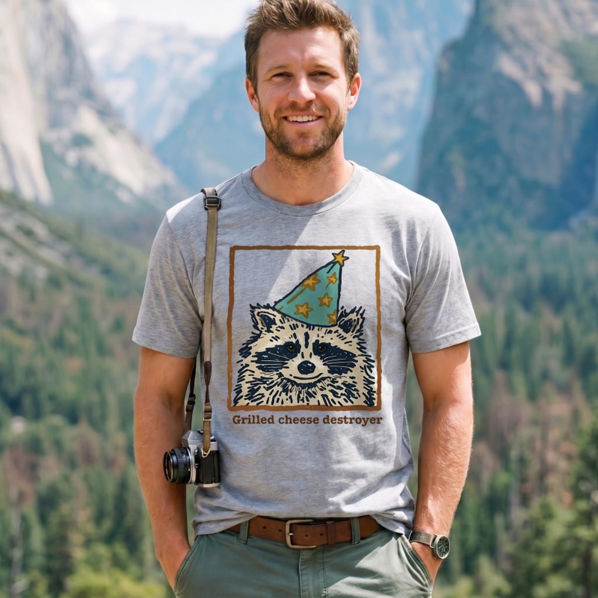 Funny Grilled Cheese Destroyer Raccoon T-Shirt