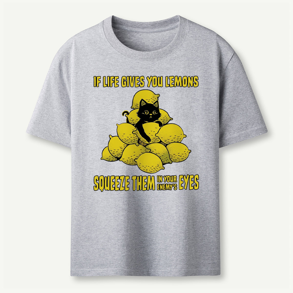 Funny Cat and Lemon Sarcastic Humor T‑Shirt